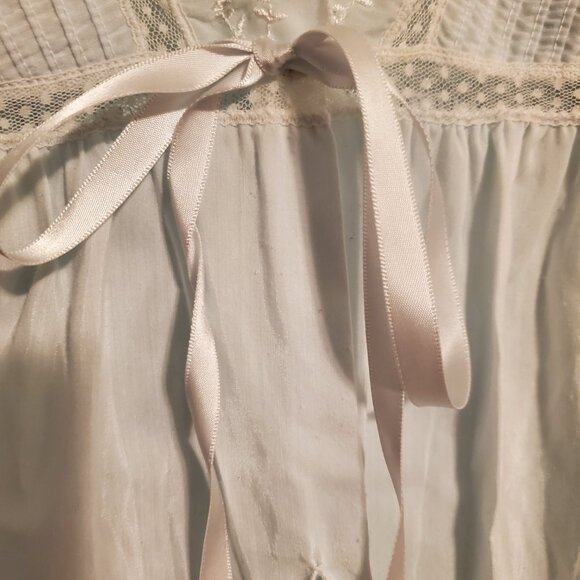 Vintage 70s Pastel Blue Babydoll Button Front Dollcore Nightgown Sleep Dress - Picture 10 of 11